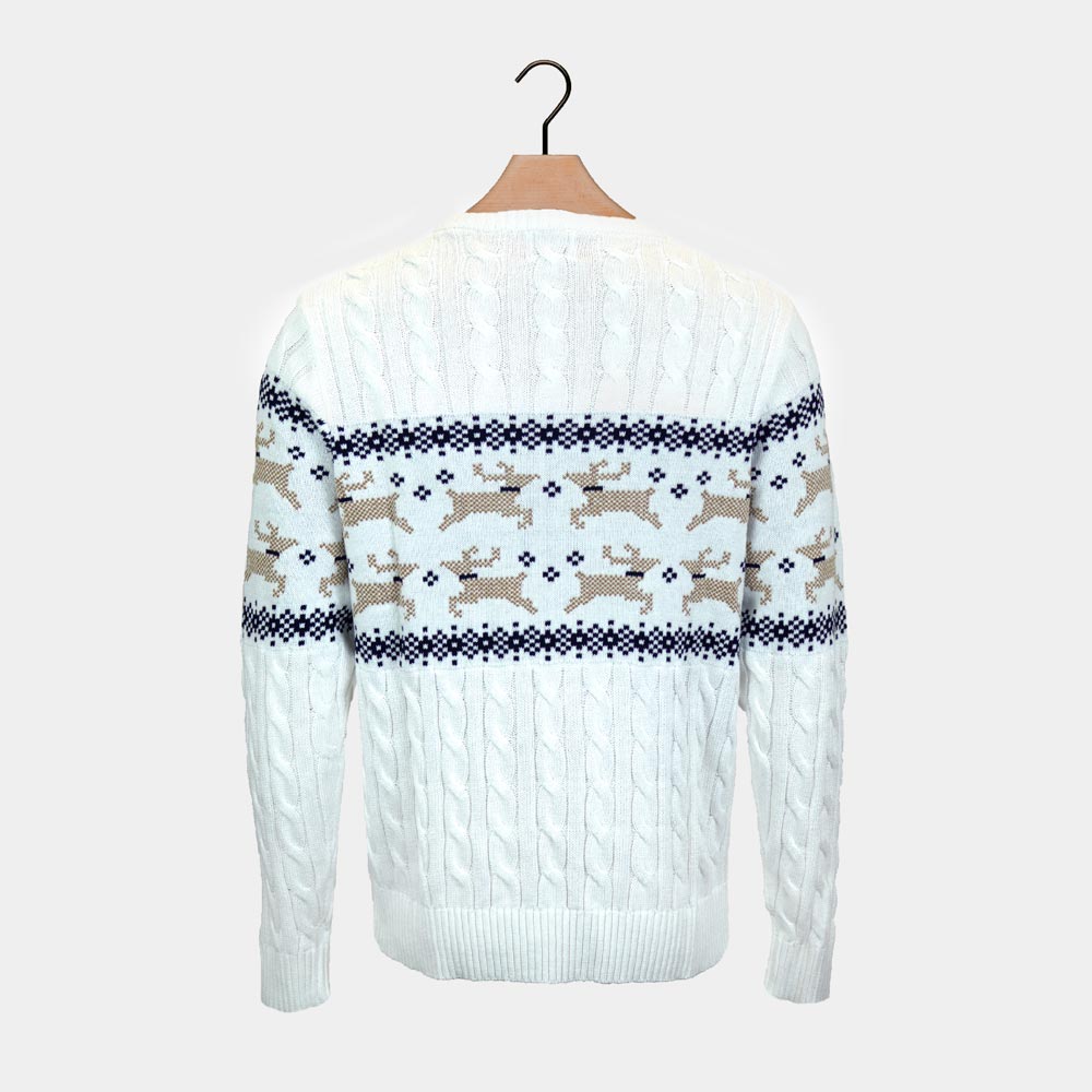 Biały Sweter Świąteczny dla Dzieci Elegancki Alaska z powrotem
