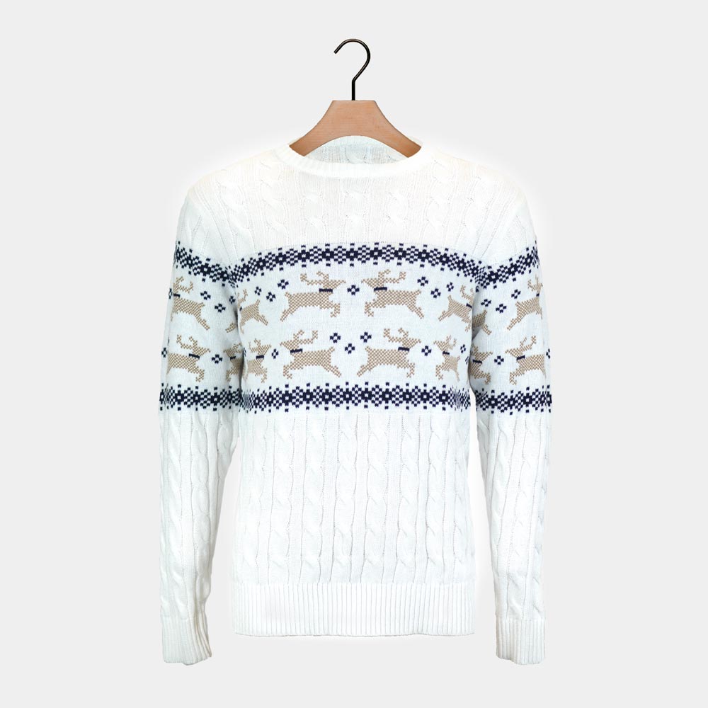 Biały Sweter Świąteczny dla Dzieci Elegancki Alaska