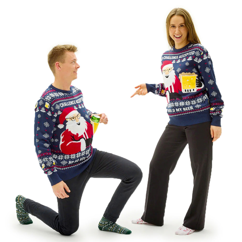 Sweter Świąteczny Beer Pocket 3D pary
