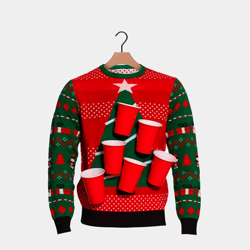 Sweter Świąteczny Beer Pong + otwieracz do piwa