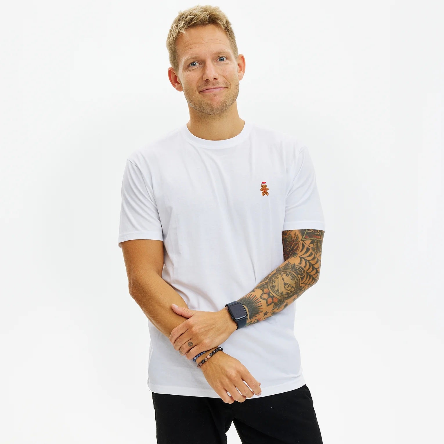 Biała Koszulka Świąteczna Unisex Gingercookie Męskie