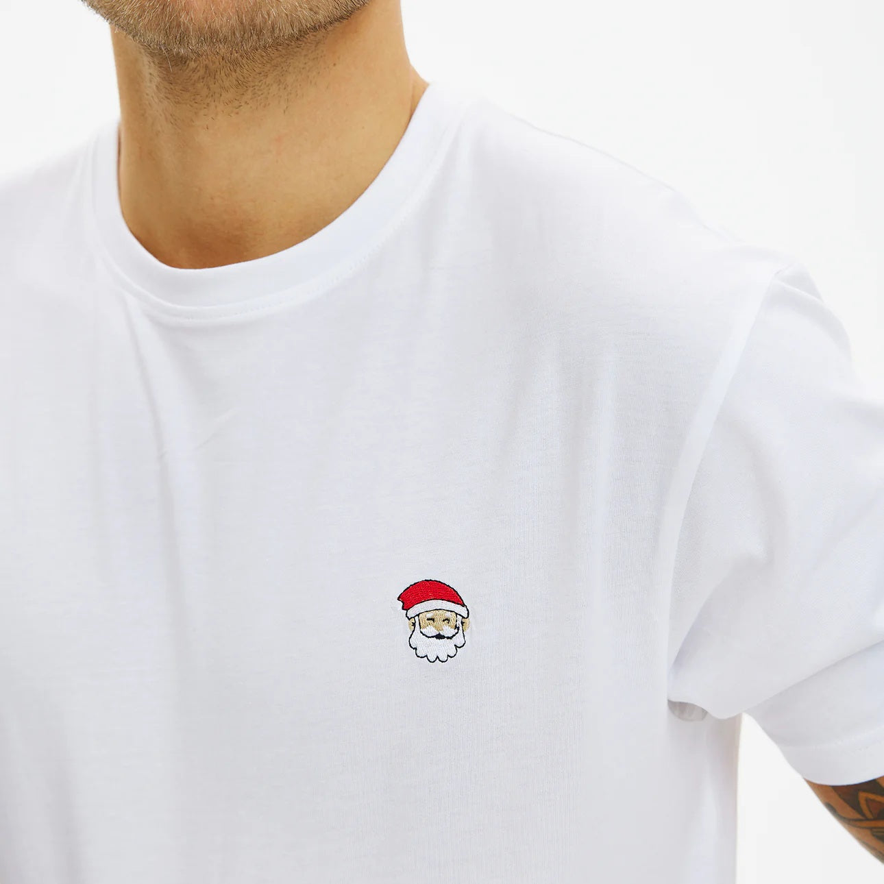 Biała Koszulka Świąteczna Unisex Santa