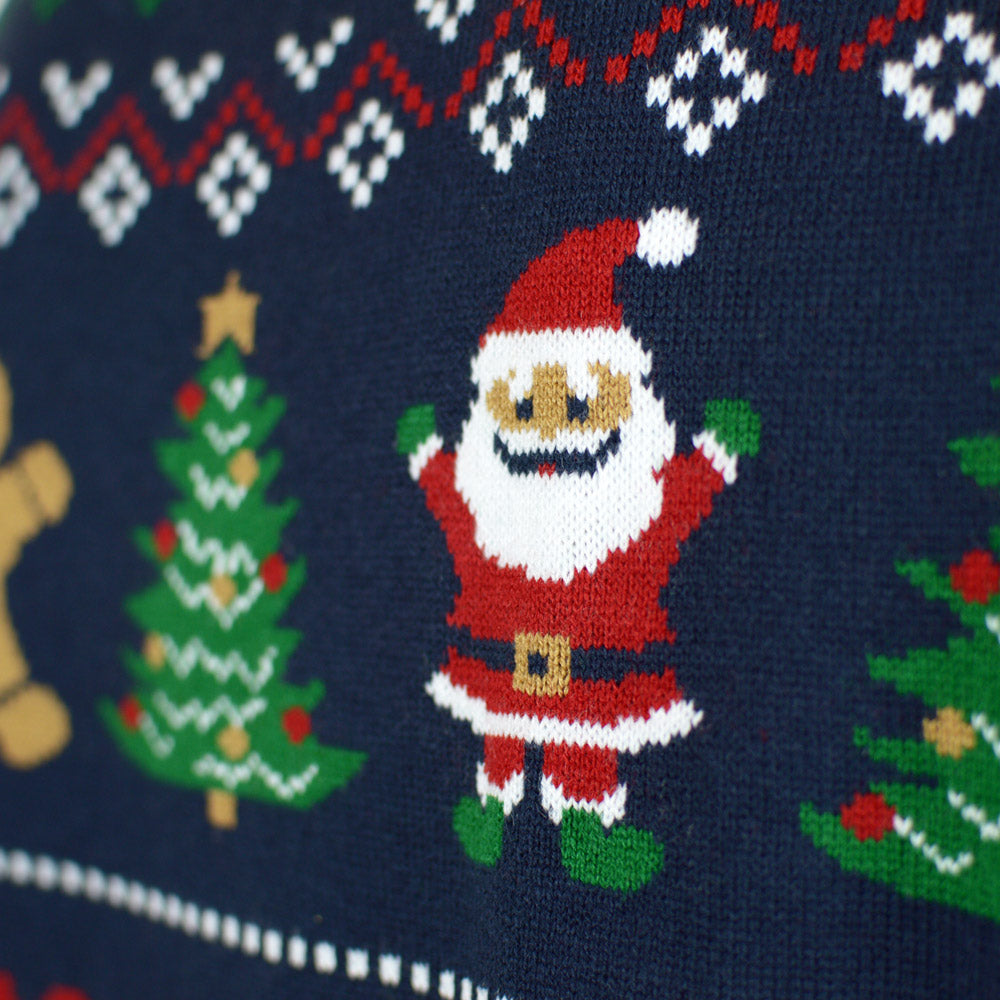 Czerwony Niebieski Sweter Świąteczny Męskie Kardigan