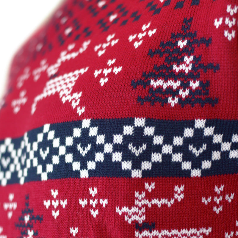 Czerwony Sweter Świąteczny Canada szczegół