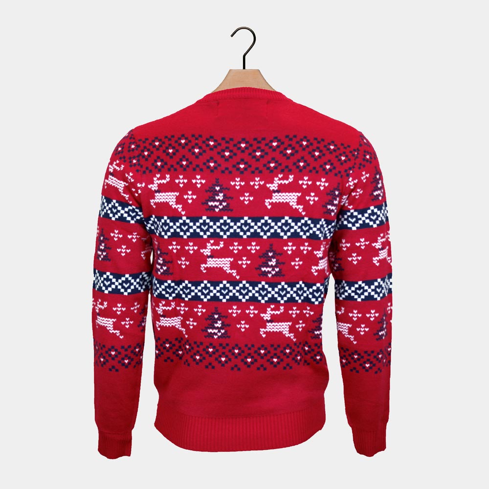 Czerwony Sweter Świąteczny Canada z powrotem