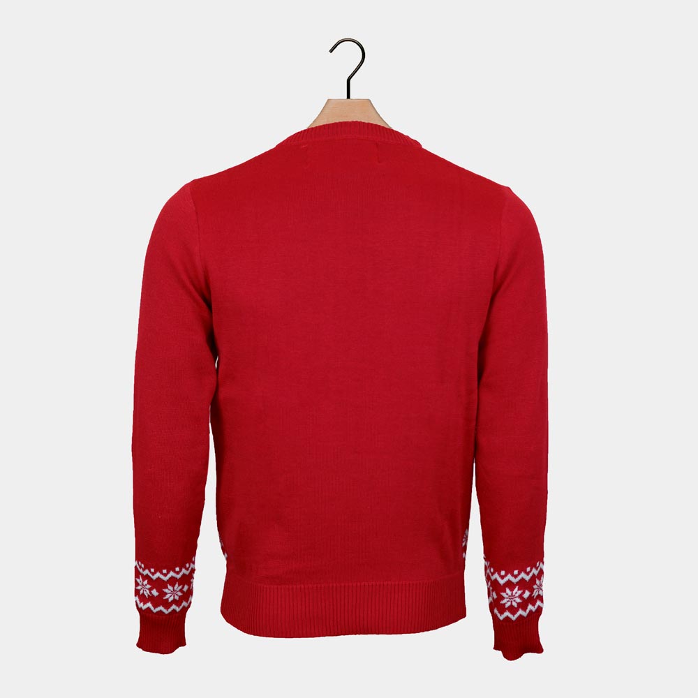 Czerwony Sweter Świąteczny dla Dzieci z Reniferem Rudolph z Szalikiem z powrotem