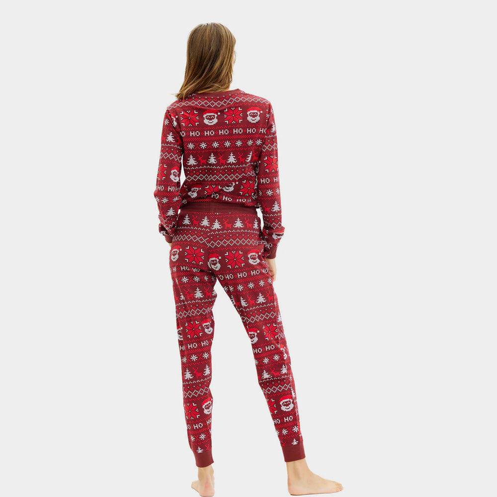 Damskie Czerwona Piżama Świąteczna Unisex HoHoHo