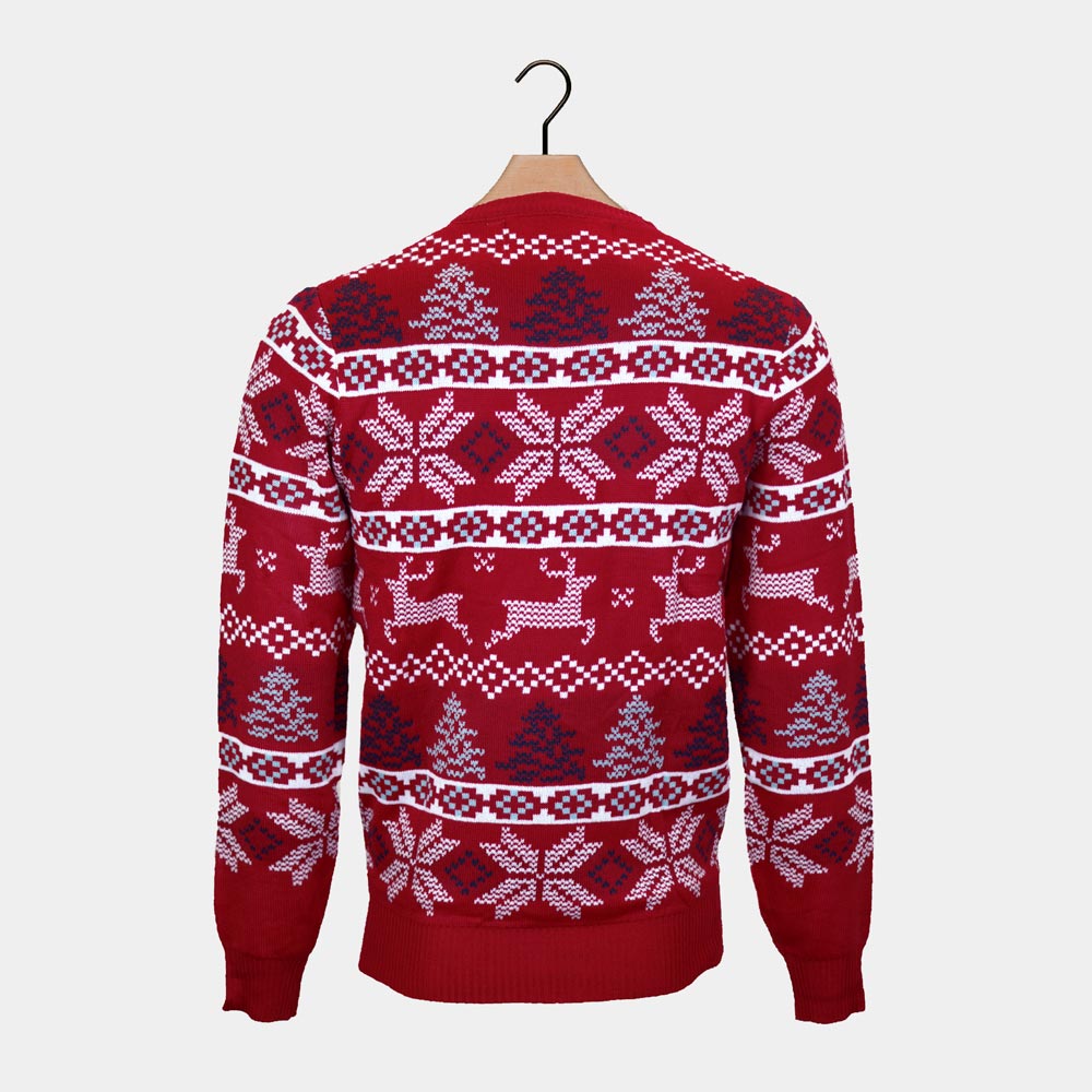 Klasyczny Czerwony Sweter Świąteczny dla Dzieci z Gwiazdami Polarnymi z powrotem