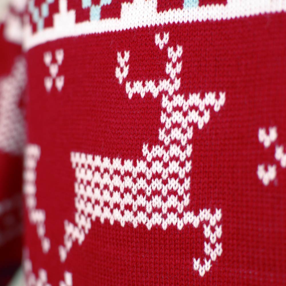 Klasyczny Czerwony Sweter Świąteczny Męskie z Gwiazdami Polarnymi