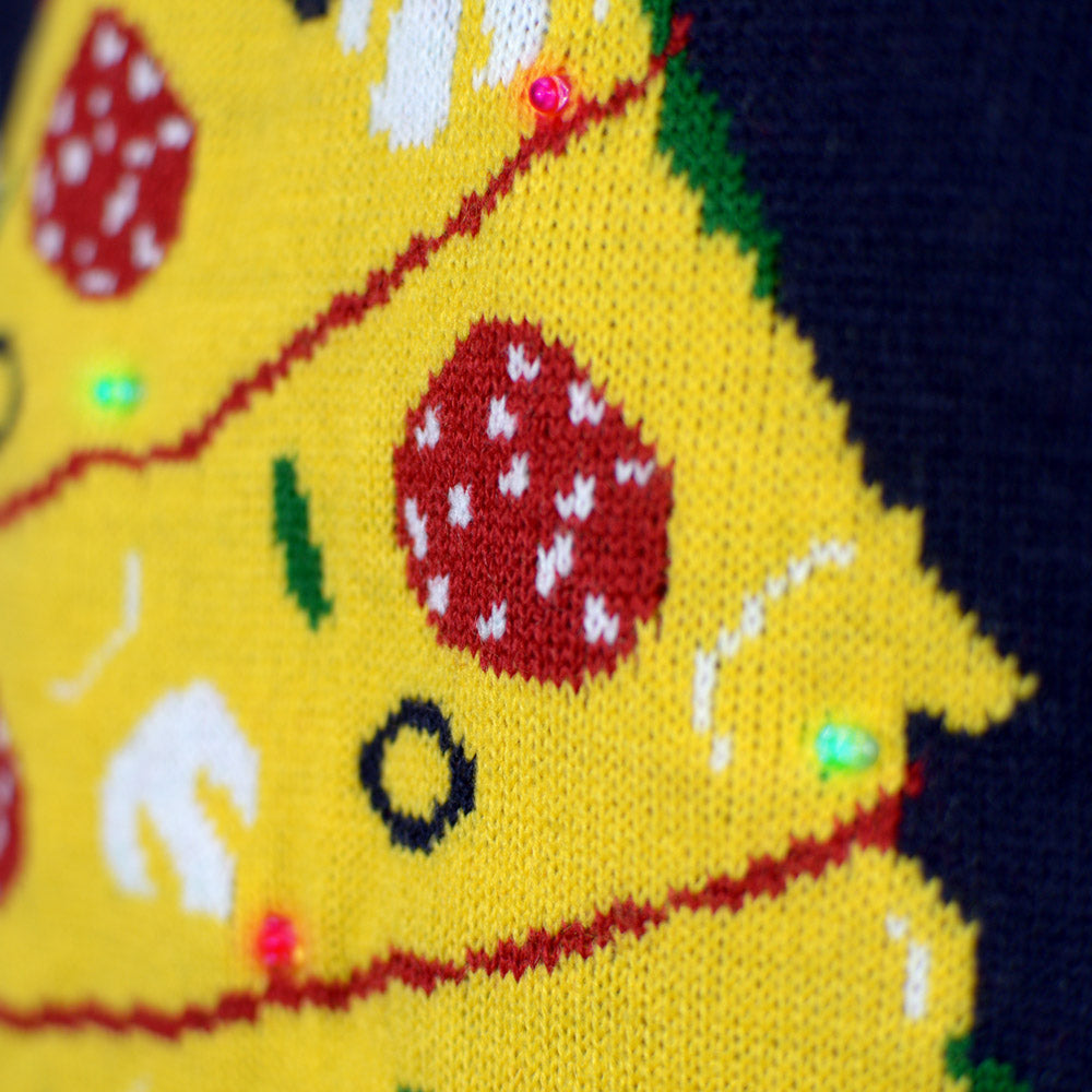 LED Sweter Świąteczny dla Par z Lampkami Christmas Food