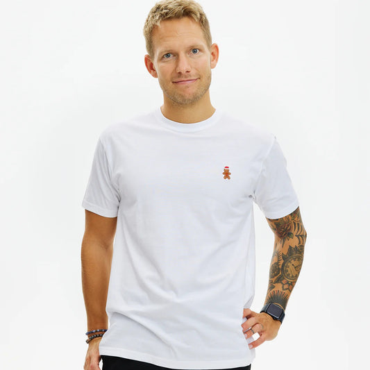 Męskie Biała Koszulka Świąteczna Unisex Gingercookie