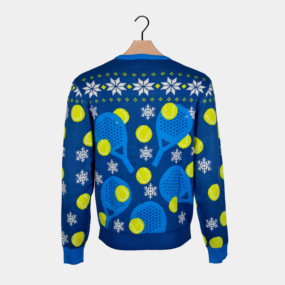 Padel Christmas Niebieski Sweter Świąteczny Męskie