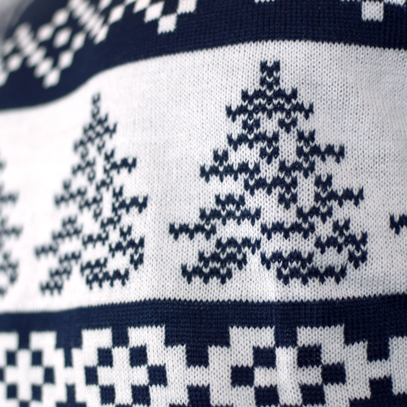 Niebieski Rodzinny Sweter Świąteczny Biegun północny szczegół