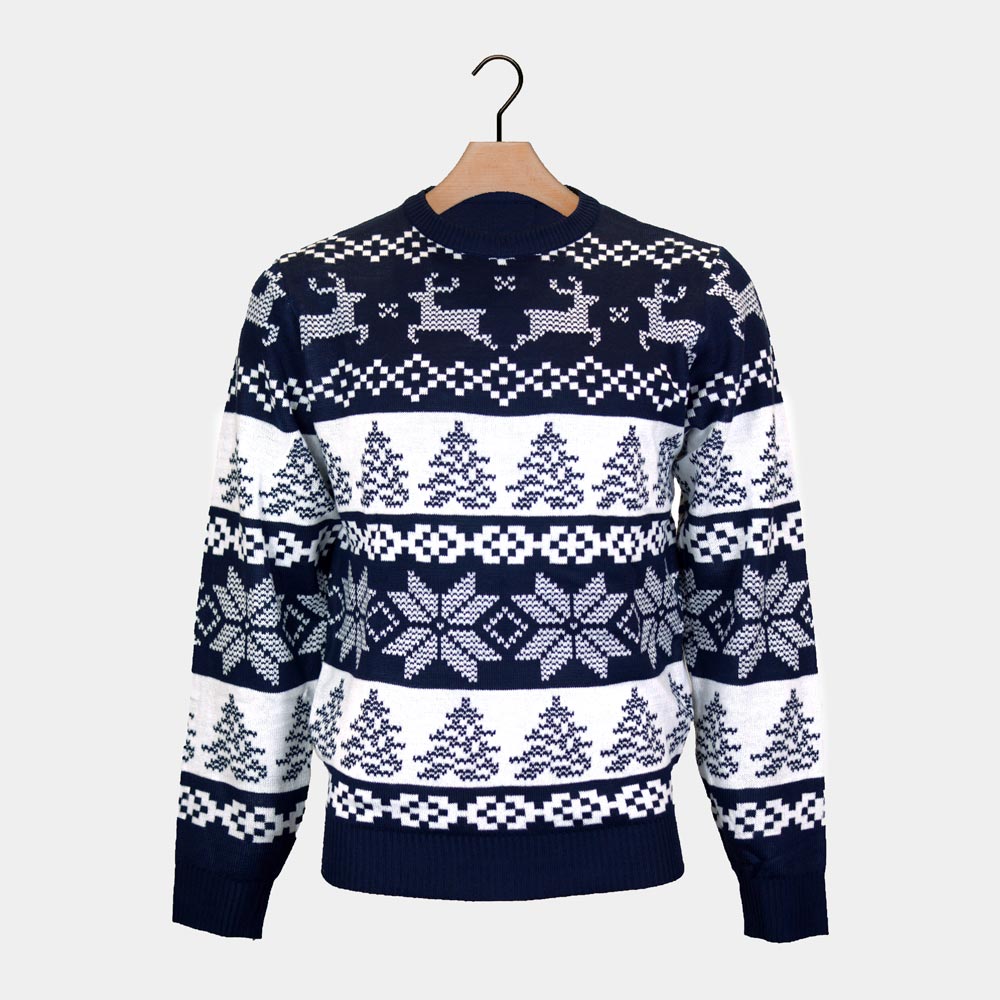Niebieski Sweter Świąteczny Biegun północny
