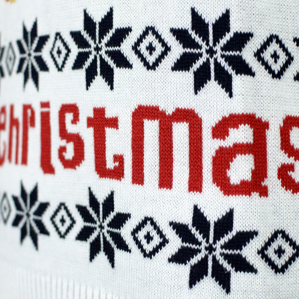 Niebieski Sweter Świąteczny Par Bawełny Organicznej ŚW Mikołaj Rudolfem