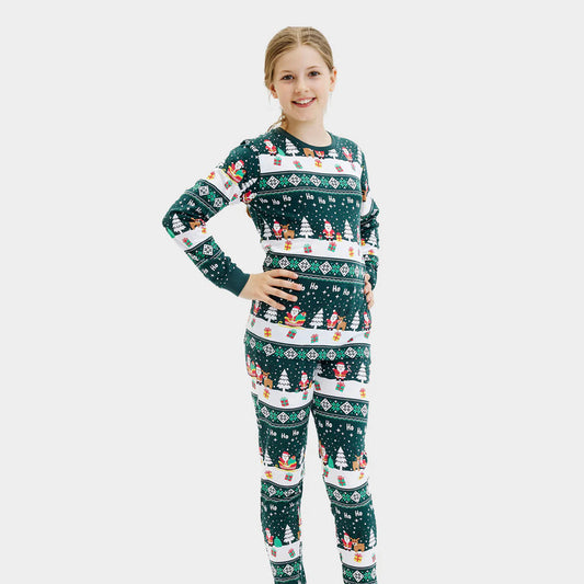 Piżama Świąteczna dla rodzinny Green Jolly Christmas dzieci