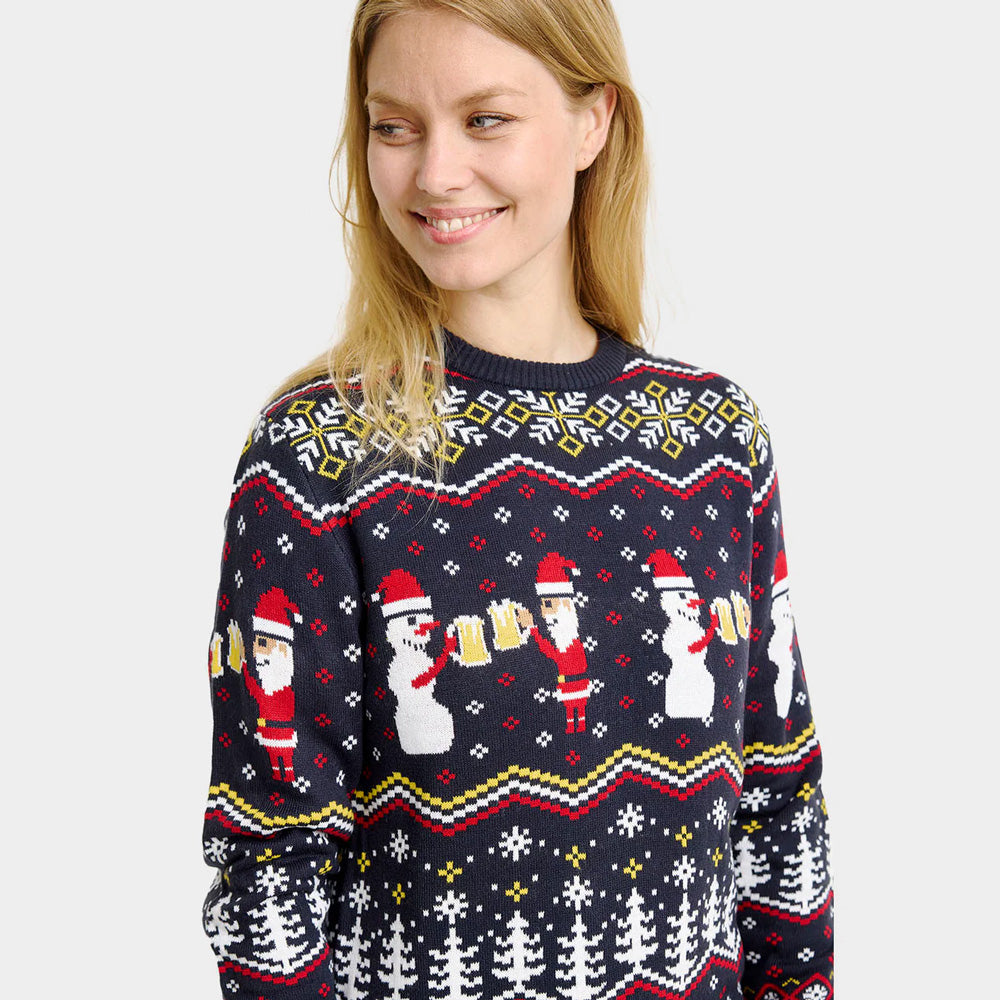 Santa Sweter Świąteczny Damskie Cheers