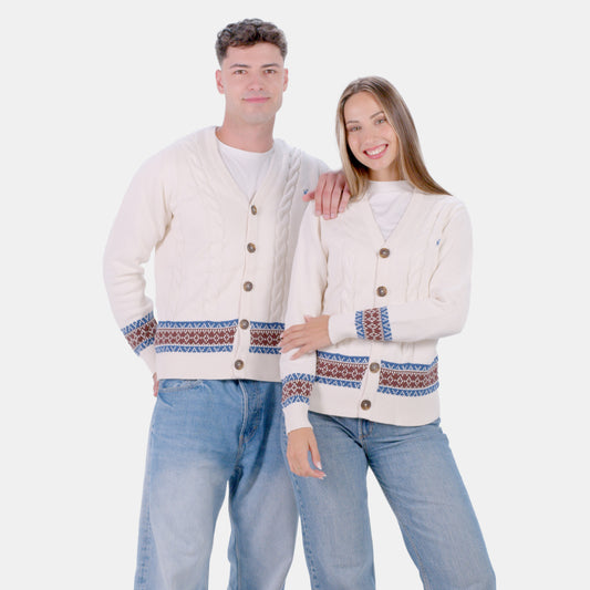 Sweter Damskie z Kardigan Bawełny Organicznej Renne dla Par