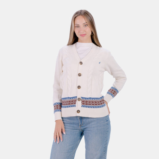 Sweter Damskie z Kardigan Bawełny Organicznej Renne