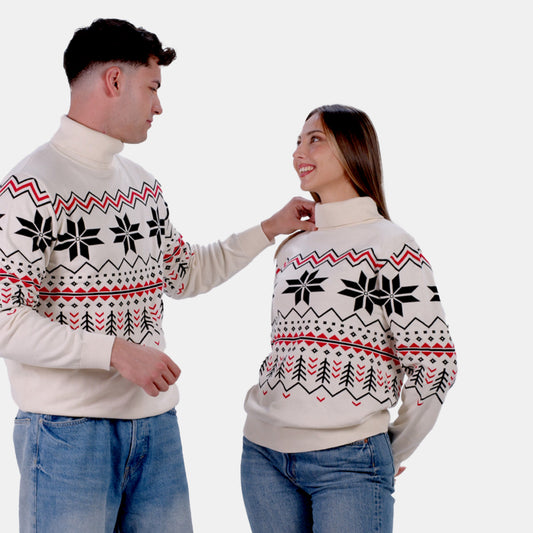 Sweter Męskie z Bawełny Organicznej Après-ski dla Par