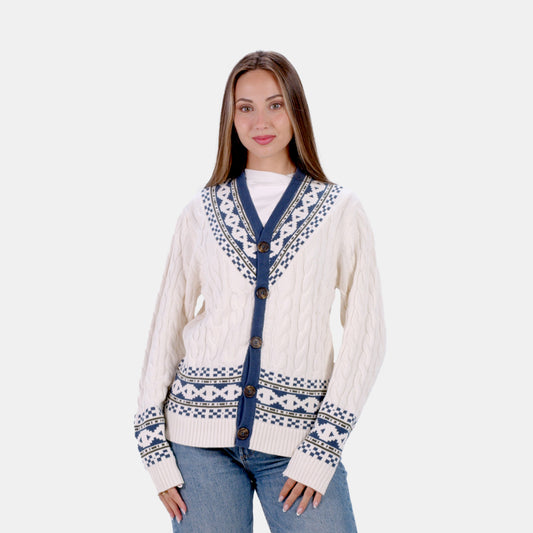 Sweter dla Par z Kardigan Bawełny Organicznej Cottage Damskie