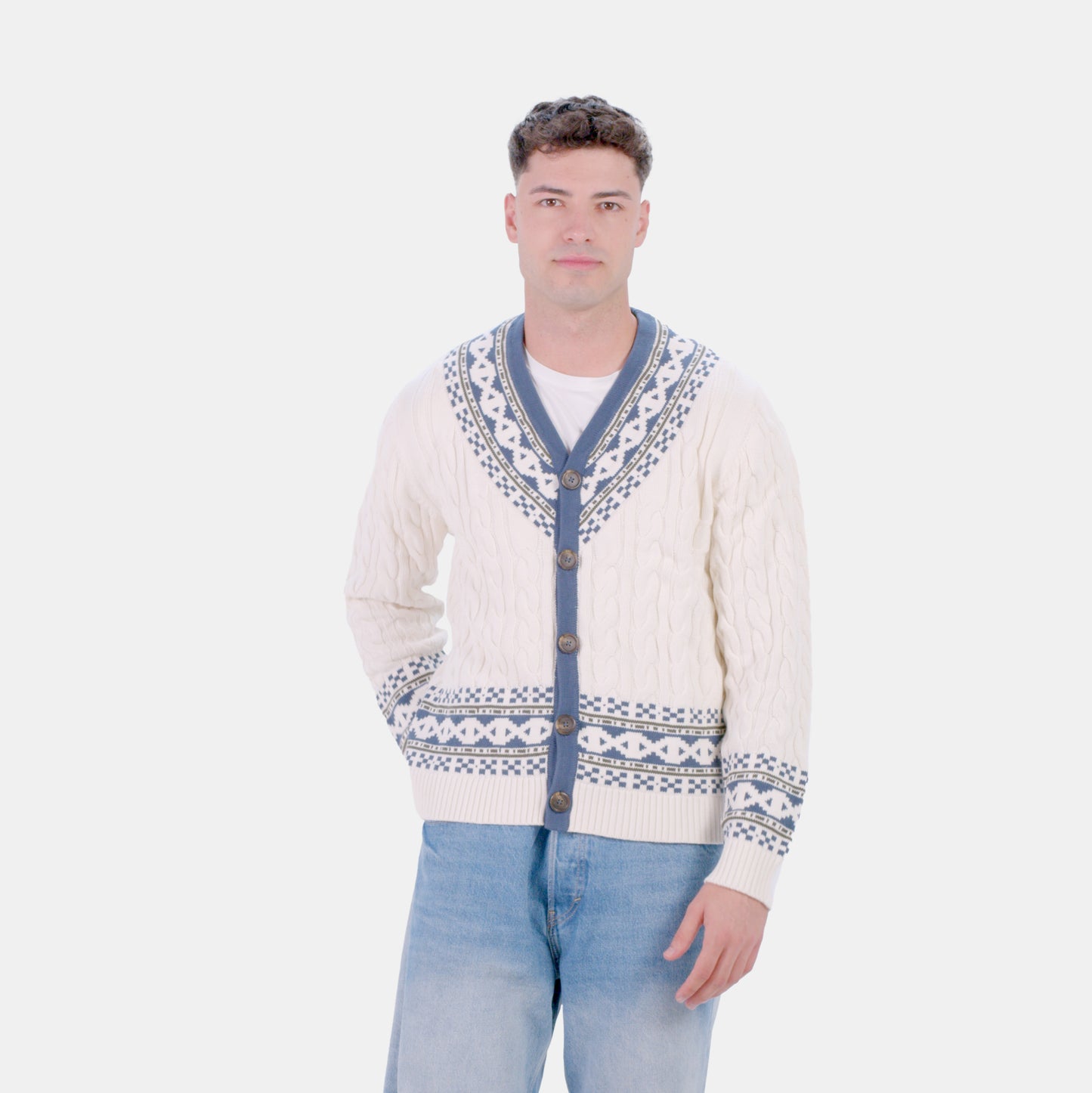 Sweter dla Par z Kardigan Bawełny Organicznej Cottage Męskie