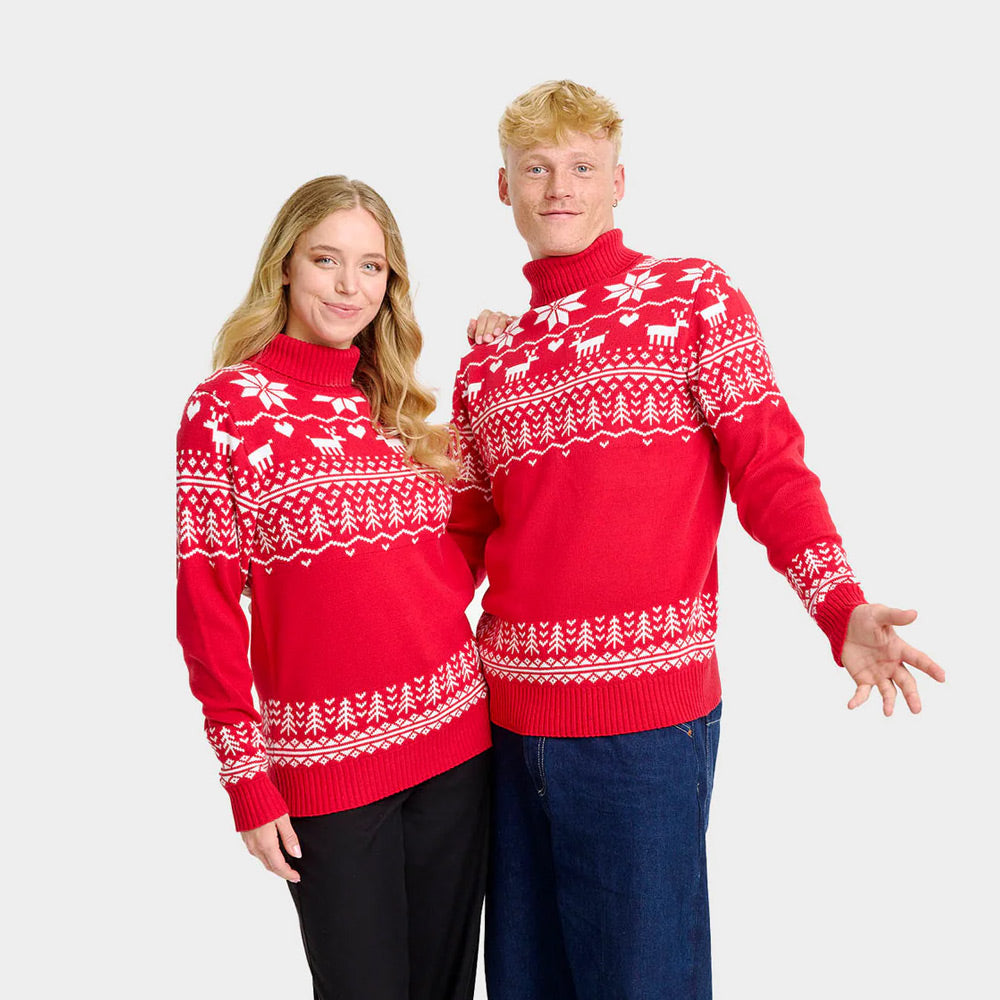 Sweter Świąteczny Damskie z golfem Bawełna Organiczna Greenlandish Męskie