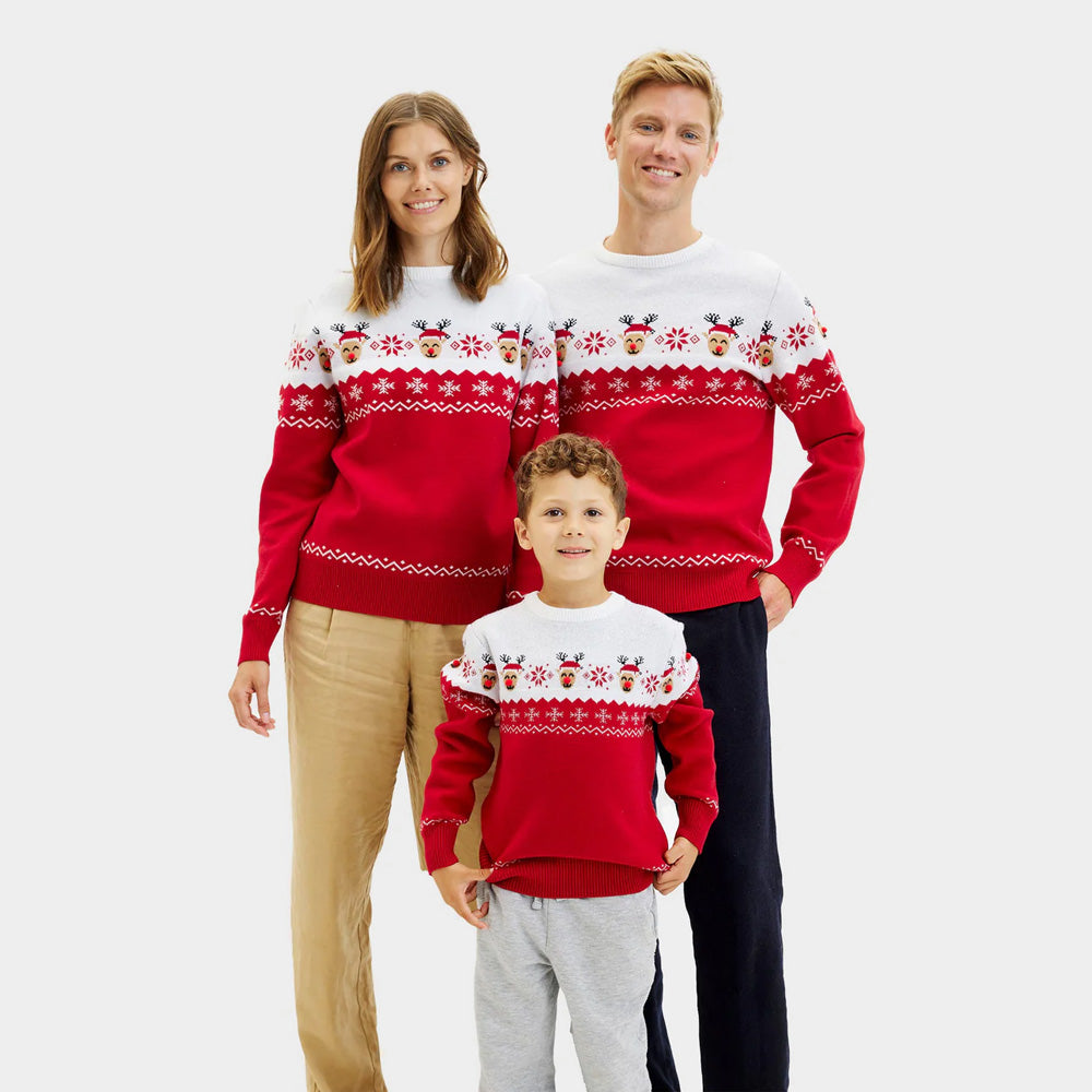 Sweter Świąteczny dla Dzieci z Uroczy Renifer Rodzinny