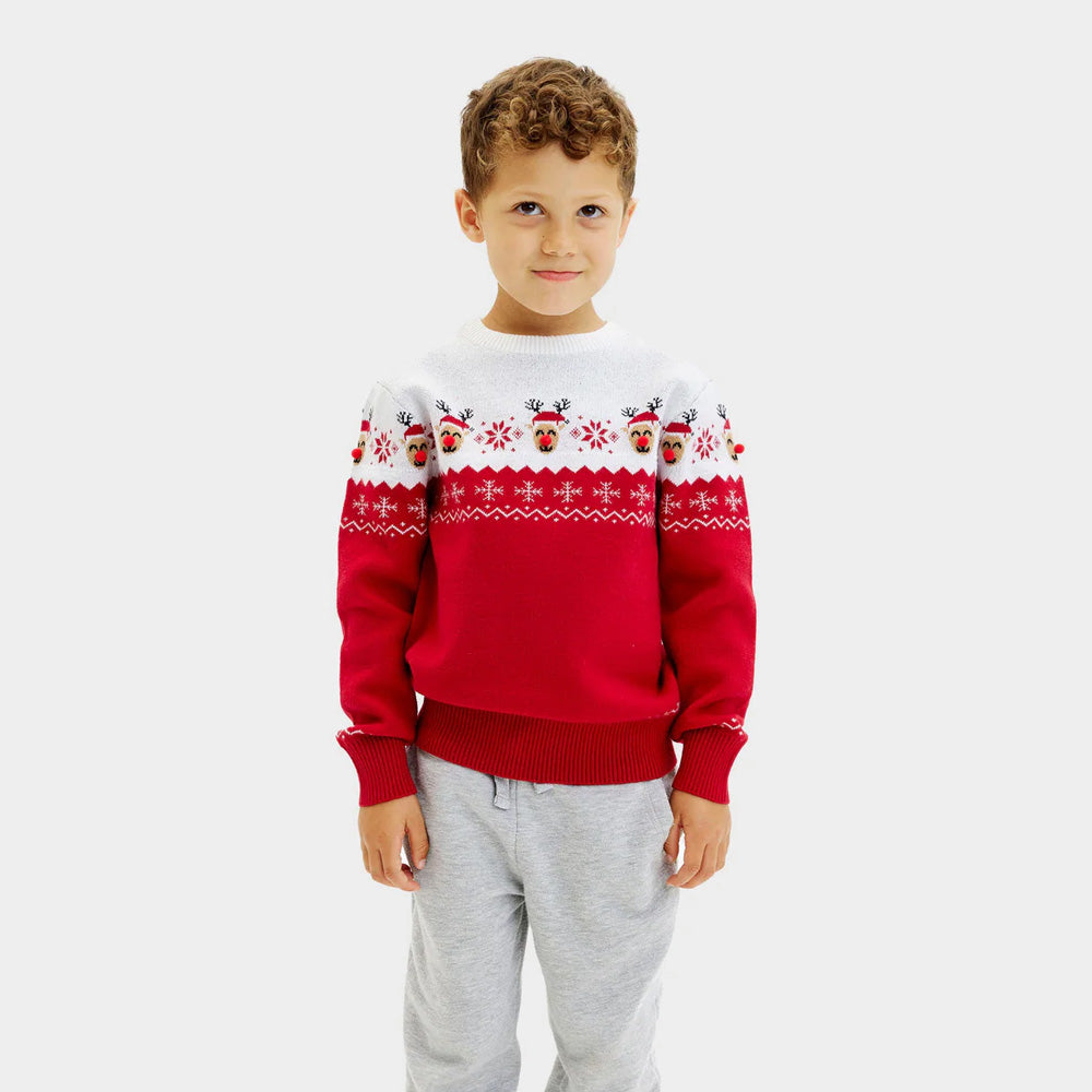 Sweter Świąteczny dla Dzieci z Uroczy Renifer