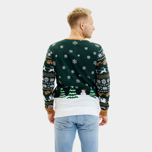 Sweter Świąteczny  Z Lampkami LED Santa is Coming to Town Męskie