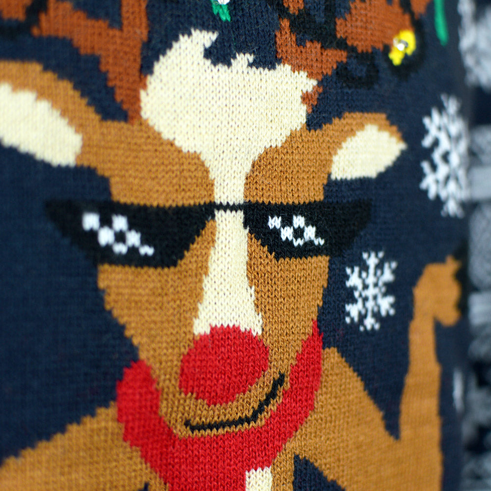 Sweter Świąteczny Męskie z Lampkami Jingle Bells LED