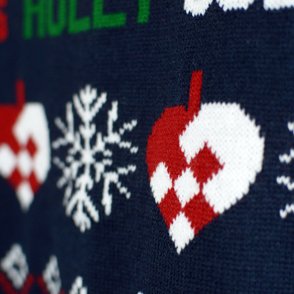 Sweter Świąteczny Męskie Kardigan Niebieski i Czerwony
