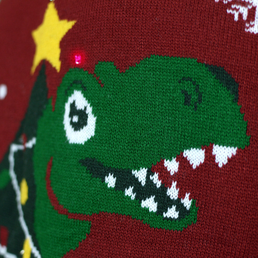 Sweter Świąteczny dla Par z Lampkami LED Christmas Tree-Rex