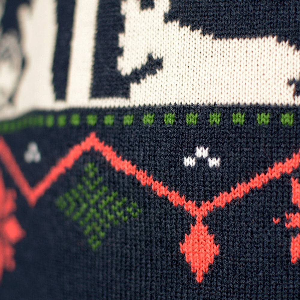 Sweter Świąteczny dla Par Nativity niebieski
