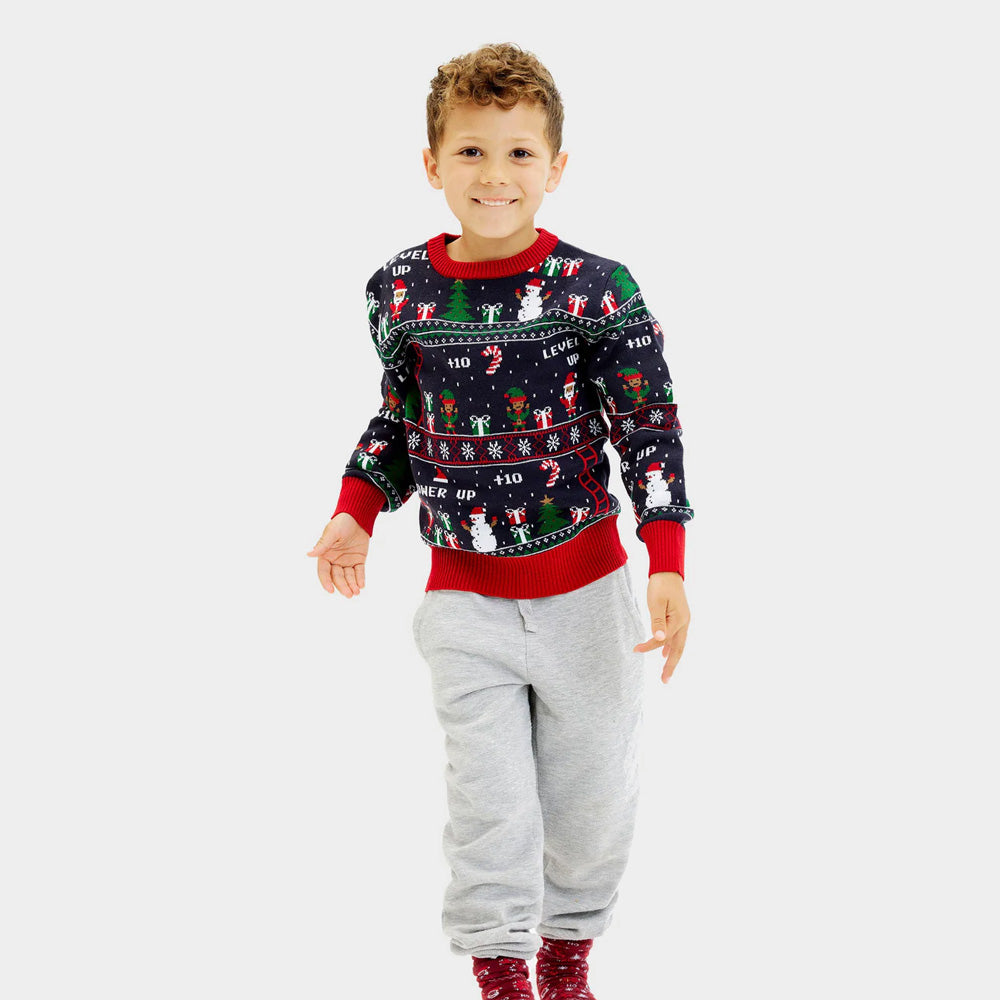 Sweter Świąteczny Dzieci Vintage Gaming