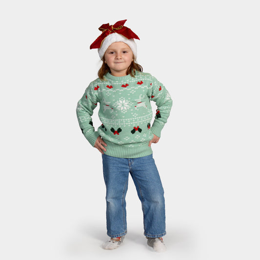 Zielony dla Dzieci Sweter Świąteczny Sweet Christmas