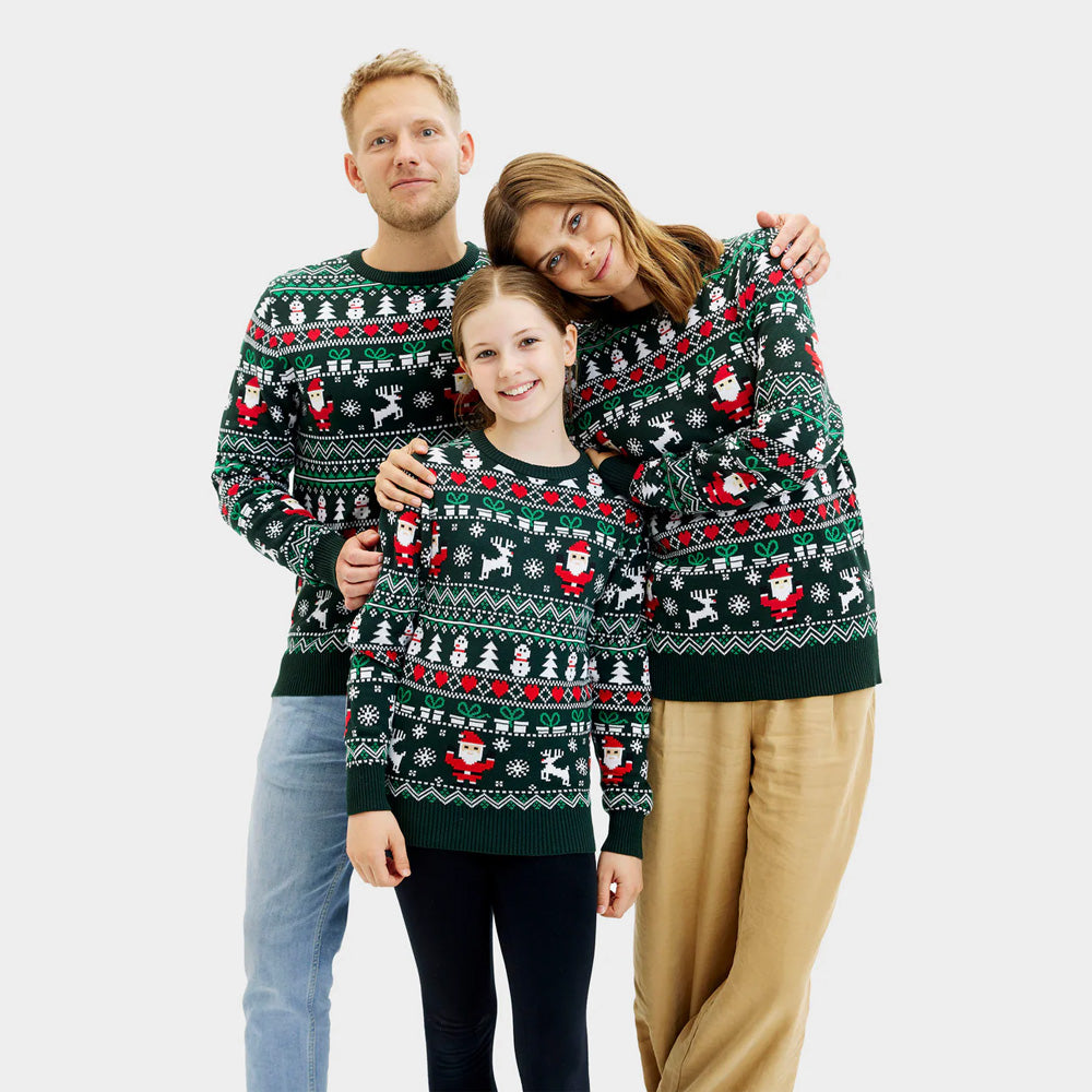 Zielony Sweter Świąteczny Damskie Bawełna Organiczna Jolly Christmas rodzinny
