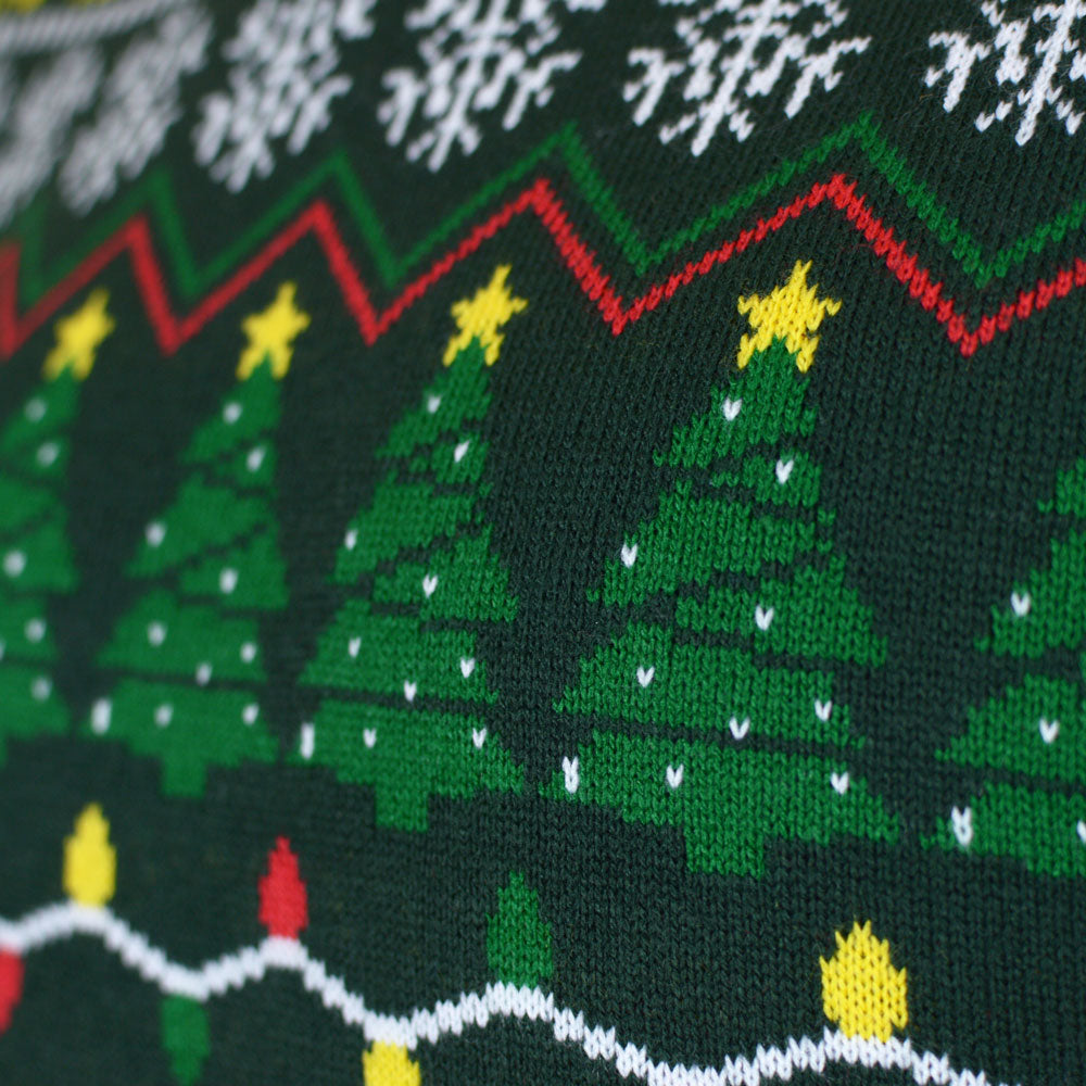 Zielony Sweter Świąteczny dla Par Happy Holidays