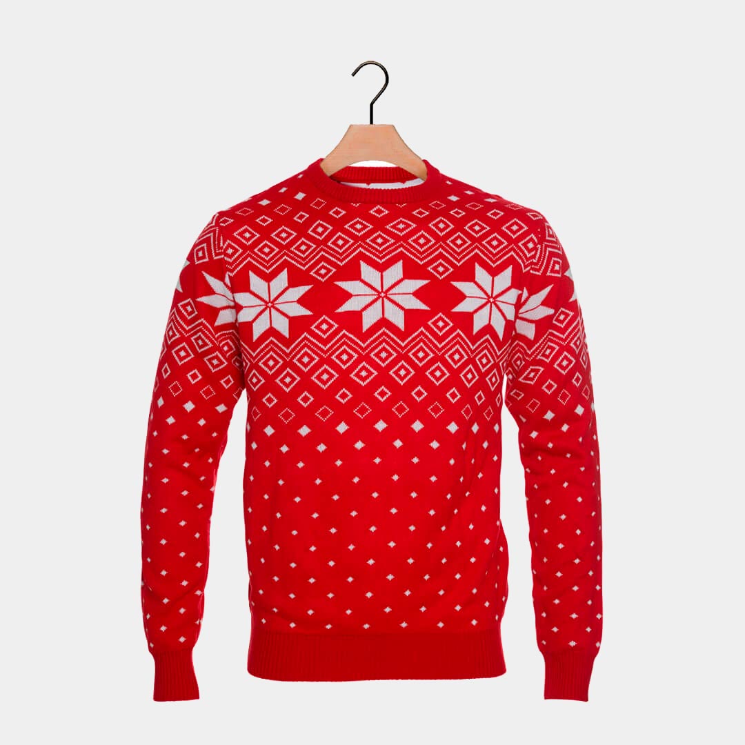 Czerwony Sweter Świąteczny w Gwiazdki