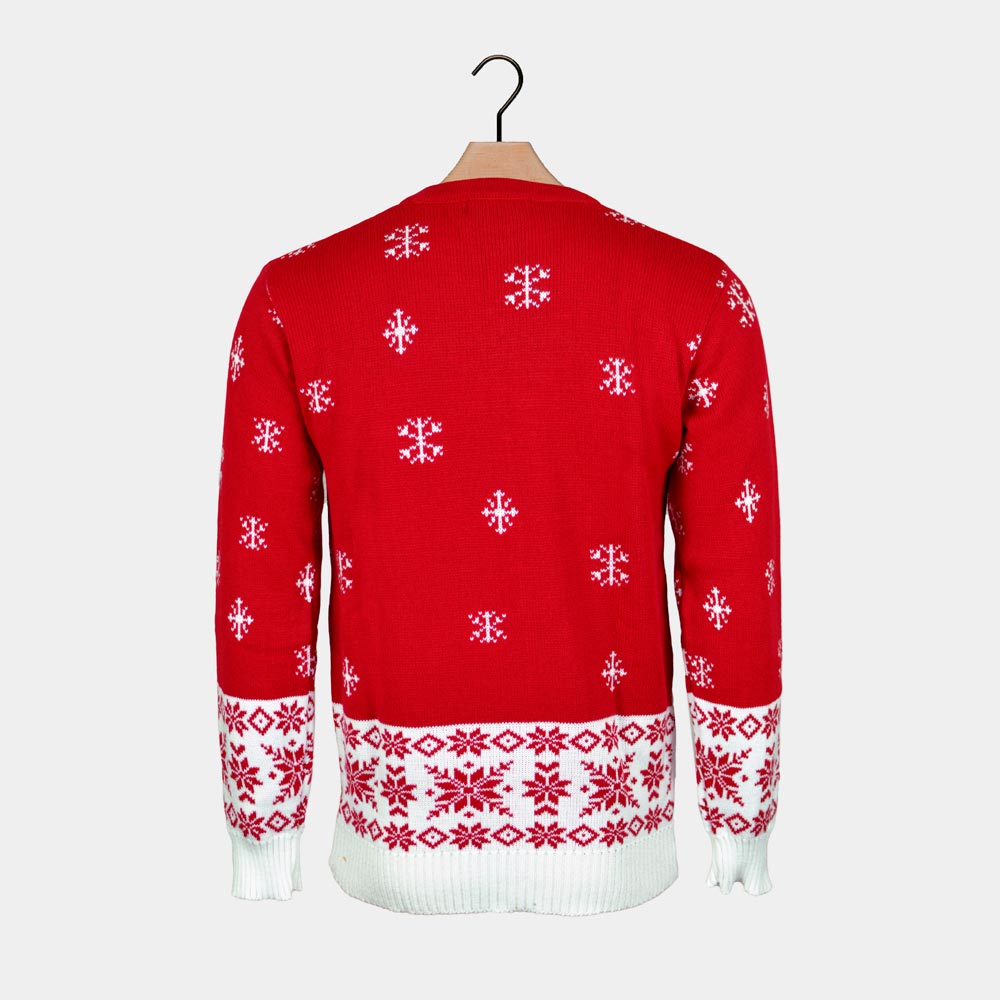 Czerwony Sweter Świąteczny z Reniferem powrotem