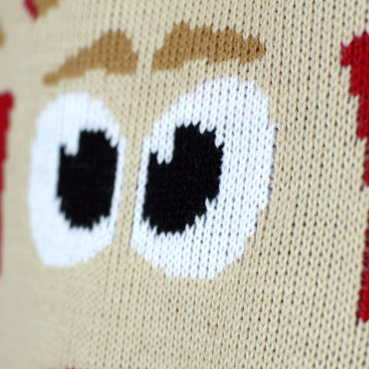 Czerwony Sweter Świąteczny z Reniferem i Śnieg