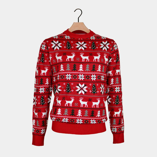 Sweter Świąteczny dla Dzieci z Reniferami, Choinkami i Gwiazda Polarna