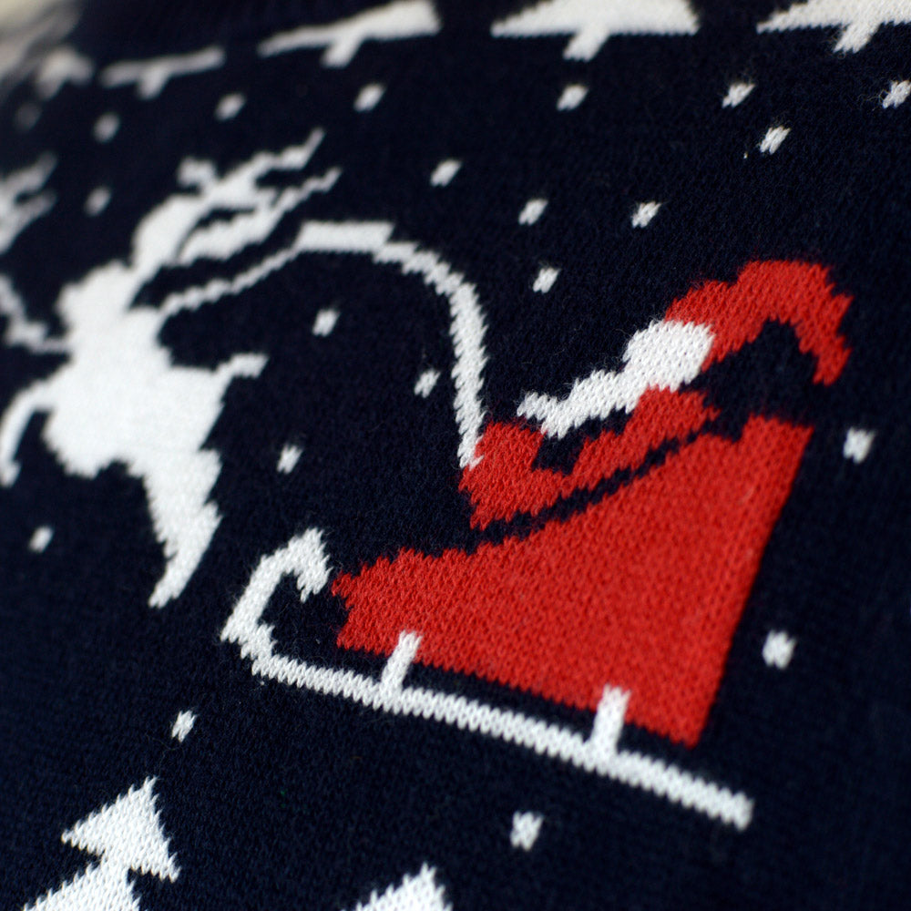 Rodzinny Sweter Świąteczny z Choinkami, Bałwankiem i ŚW Mikołajem Szczegół