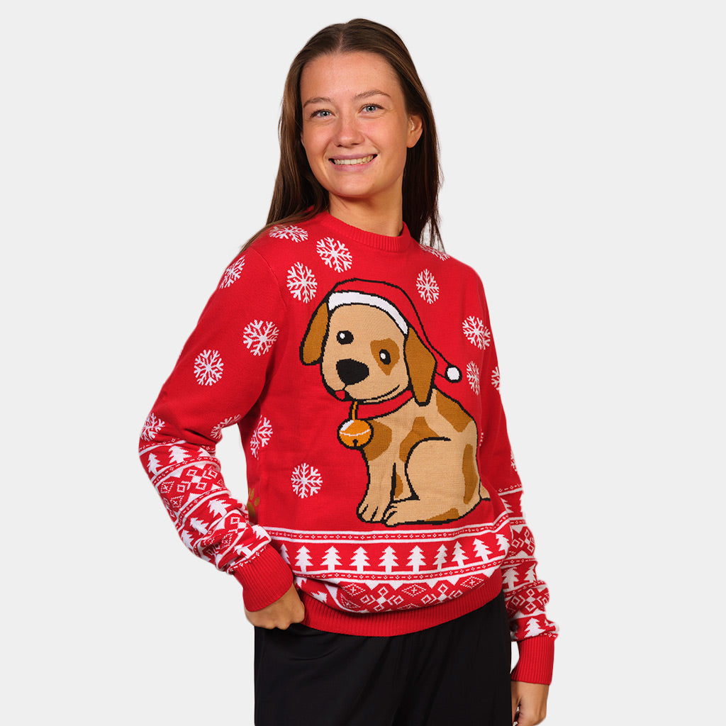 Rodzinny Sweter Świąteczny z Szczeniak damskie