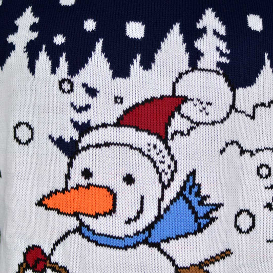 Sweter Świąteczny z Bałwankiem z Saniami szczegol
