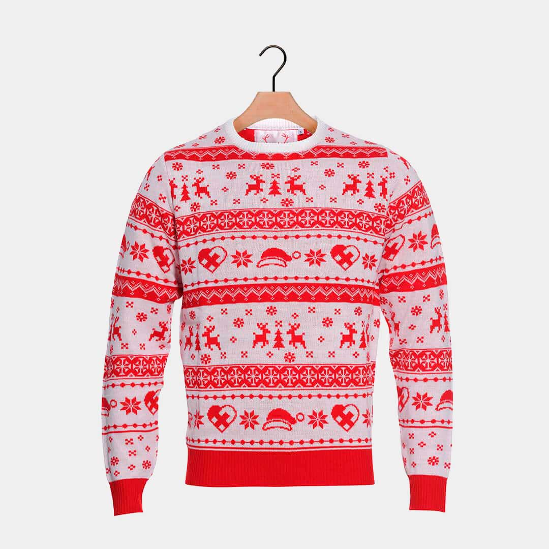 Sweter Świąteczny w Czerwono-Białe Paski