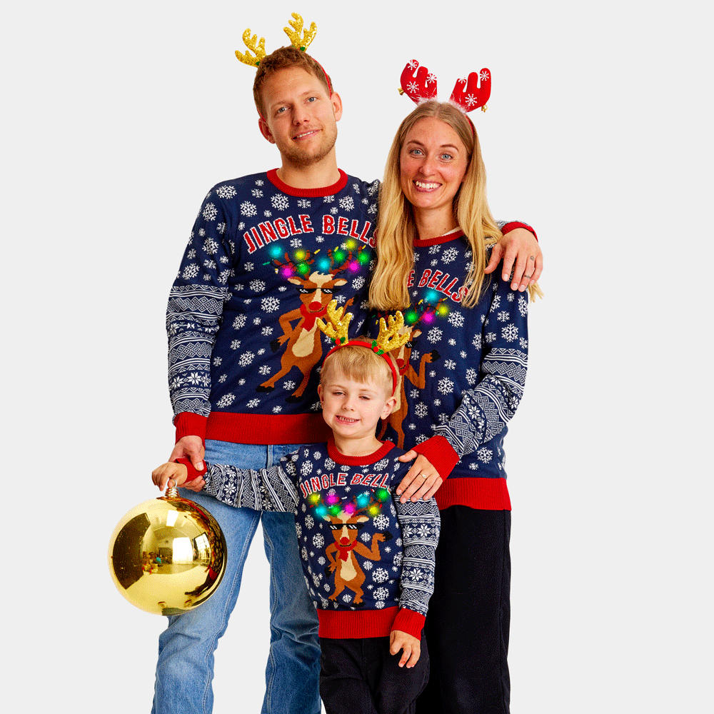 Sweter Świąteczny dla Dzieci z Lampkami LED Jingle Bells