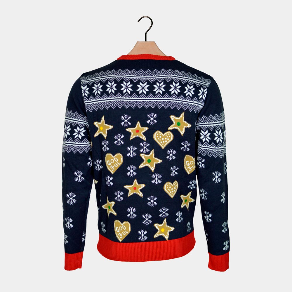 Sweter Świąteczny dla Dzieci z Lampkami LED z Piernikowym Dom z powrotem