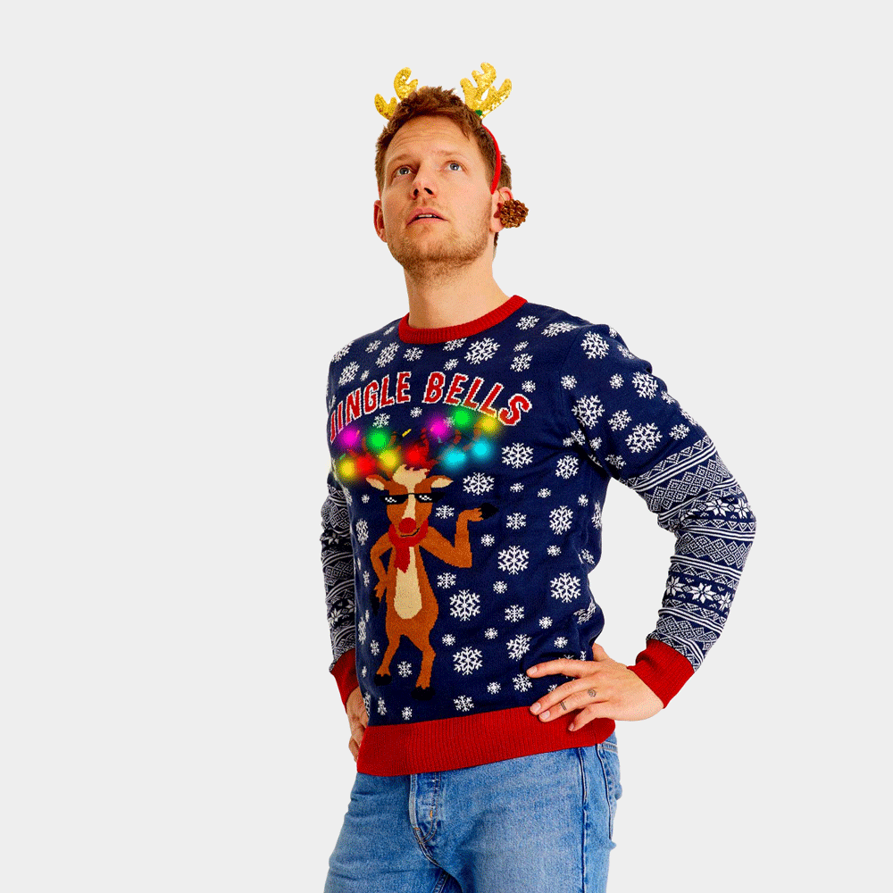 Sweter Świąteczny z Lampkami LED Jingle Bells Meskie