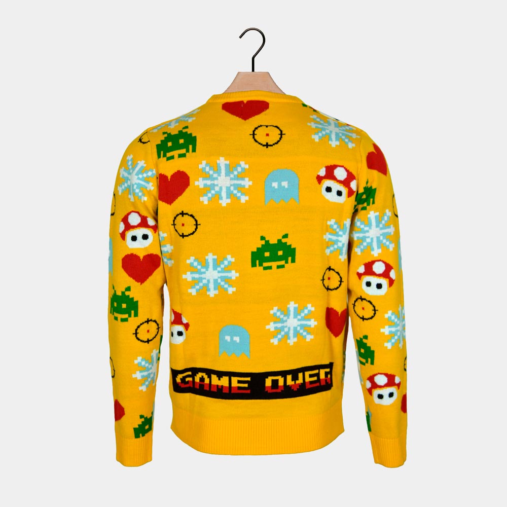 Sweter Świąteczny z Lampkami LED z Świętym Mikołajem Gamer z Powrotem